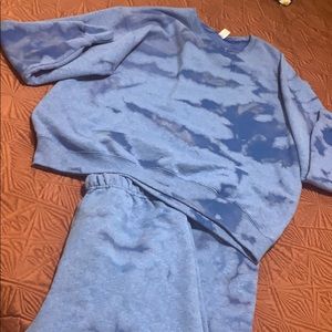 Tie dye, blue sweatsuit/ lounge wear